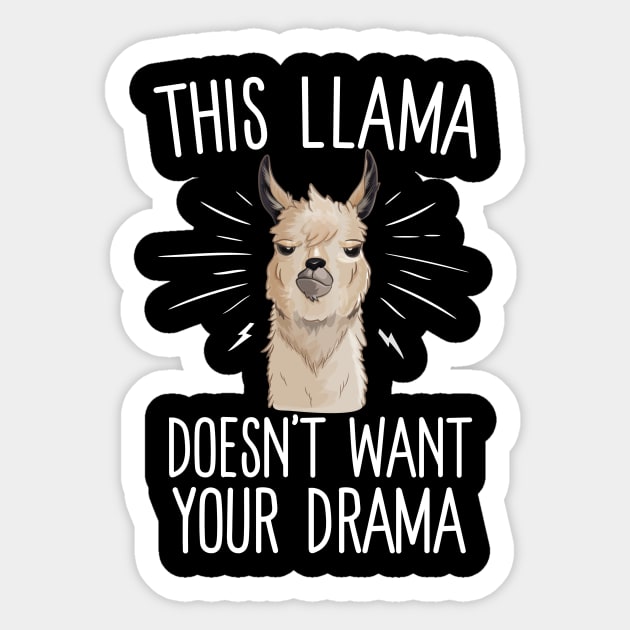 This Llama Doesn't Want Your Drama Sticker by Eugenex